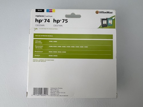 OfficeMax Replaces HP Black 74 & Tri Color 75 Inkjet Cartridges EXPIRED - Picture 3 of 5