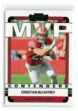 CHRISTIAN McCAFFREY #mvp-cmc 2022 PANINI CONTENDERS 49ERS GREEN