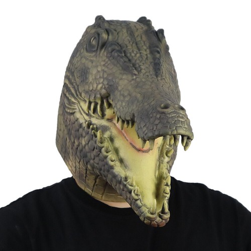 Halloween Latex Crocodiles Mask Cosplay Props Headgear Masquerade Costumes Party - Picture 11 of 13