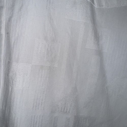 Bugatchi Men's Shirt White Abstract w/ Navy Gingham Cuff Collar Cotton Size L - Picture 2 of 8