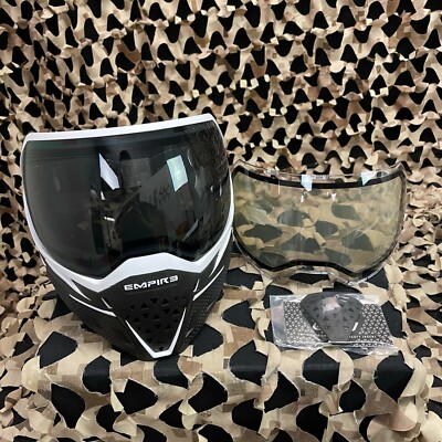 NEW Empire EVS Paintball Mask - SE Black/White w/ Ninja & Clear Lenses 