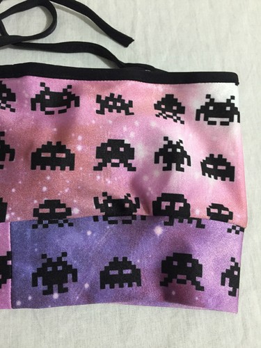 Zara Terez Space Nuggets Halter Bikini Top Pink Purple Black Fits Girls Sz L/XL - Picture 7 of 10