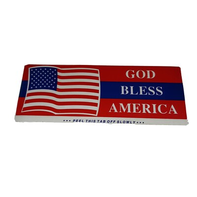Vtg God Bless America Truck/Car 8'' X 3'' Flag Bumper Sticker Patriotic 