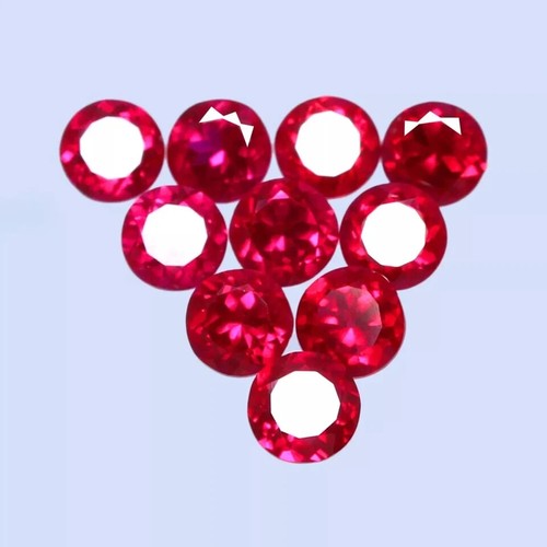 Natural Certified 10 mm Burma Pigeon Blood Red Ruby 10 Pcs Round AAA+ Gemstone - Picture 3 of 5