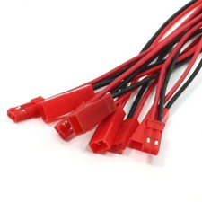5x Male Female JST 2PIN Connector 22AWG Silicone Wire Cable fr ESC LED Battery