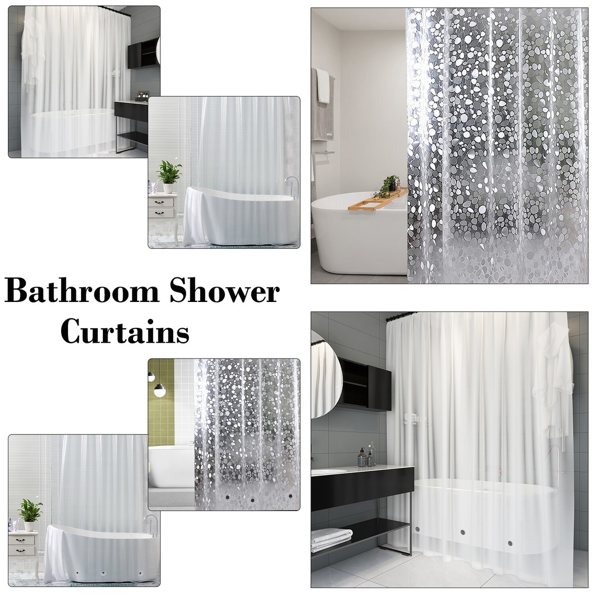 Vinyl Bathroom Window Curtains Shower Curtain Starter Bundle | Shower