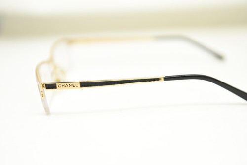 CHANEL Vintage RARE! Gold Rectangle Half Rim Eyeglasses Made in Italy Q2109 C133 - Picture 5 of 23