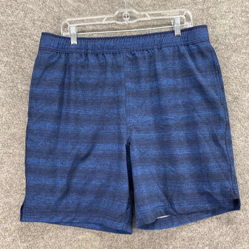 Pantalones Cortos de Natación Speedo Hombres L Grandes Azul Rayas Tiro Medio Cordón Bolsillos Foto 4 de 4