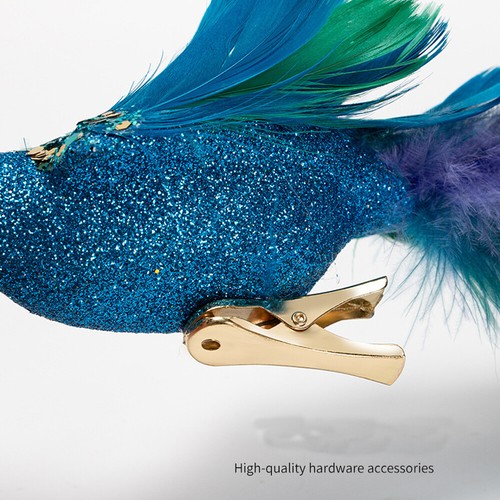19" Peacock Christmas Ornaments Glittered Bird with Feather Xmas Decoration US - Picture 16 of 46