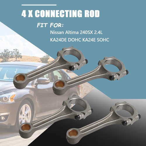 4 Pack Connecting Rod Fit for 2.4L KA24DE KA24E Engine Nissan Altima 240SX - Foto 2 di 7