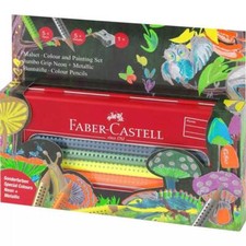 Faber-Castell Colouring Set Jumbo Grip Bright Neon and Shiny Metallic 110940