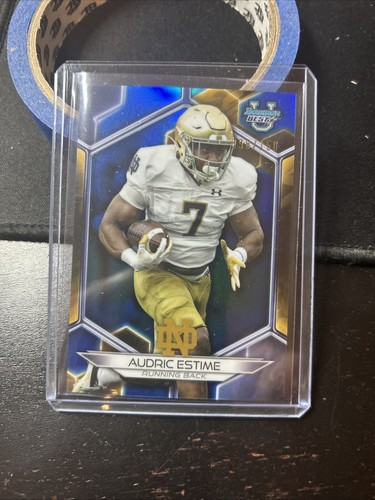2023 Bowman’s Best University Audric Estime Blue Refractor /150 RC BC