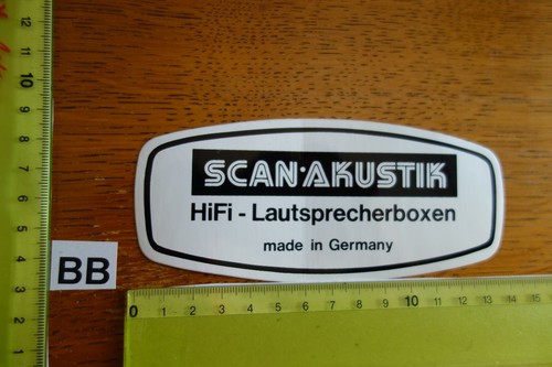 Alter Aufkleber HiFi Video Film TV Kamera SCAN-AKUSTIK Lautsprecherboxen