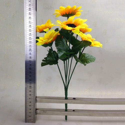 7 Heads Fake Sunflower Artificial Silk Flower Bouquet Home Wedding Floral Decors - Picture 5 of 12