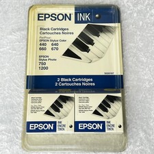 Genuine Epson Ink Lot of 2 Black Ink Cartridges - S020187 - Expired