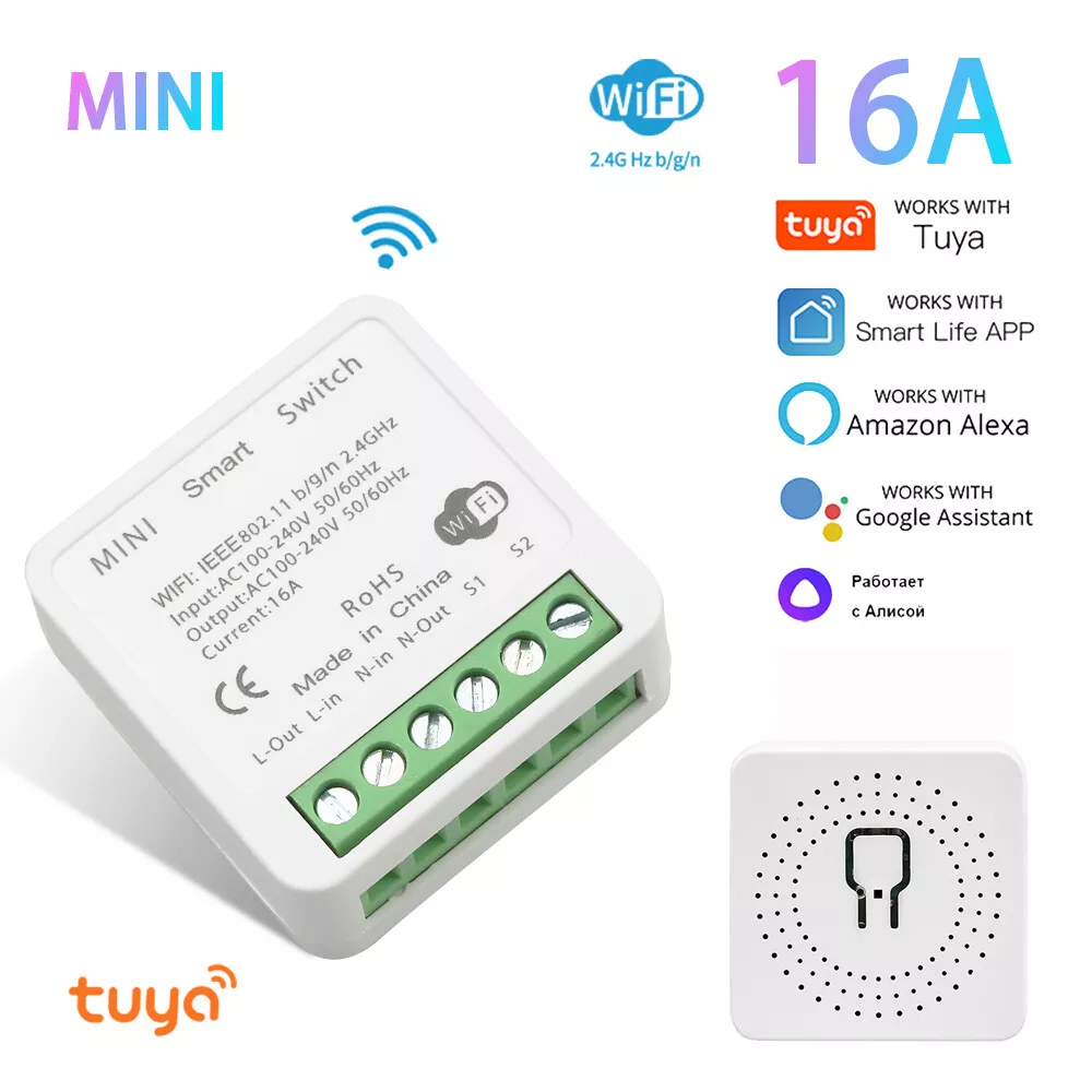 Tuya Smart Life Tiny WiFi Switch Socket Module DIY Smart Light and Socket  Google Home Echo Alexa Voice Control Remote Control