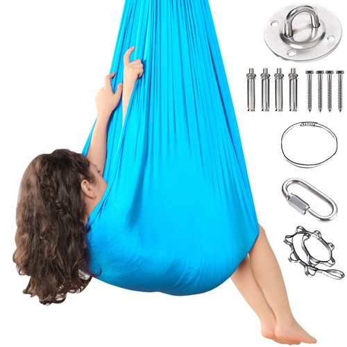 Columpio para niños hamaca interior yoga terapia niños autismo 280x150cm DE - Imagen 29 de 88