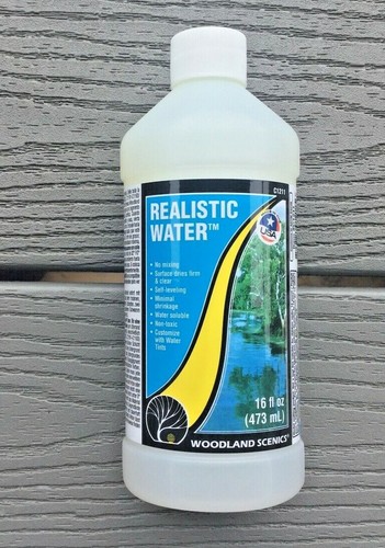 WOODLAND SCENICS REALISTIC WATER 16 FLUID OUNCE BOTTLE COVERS 227 SQ IN 1211 F/S - Picture 4 of 4