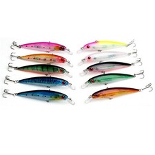 Fishing Lures Minnow Bait Crankbaits Jerkbait Floating Lot Hook for Bass Tackle