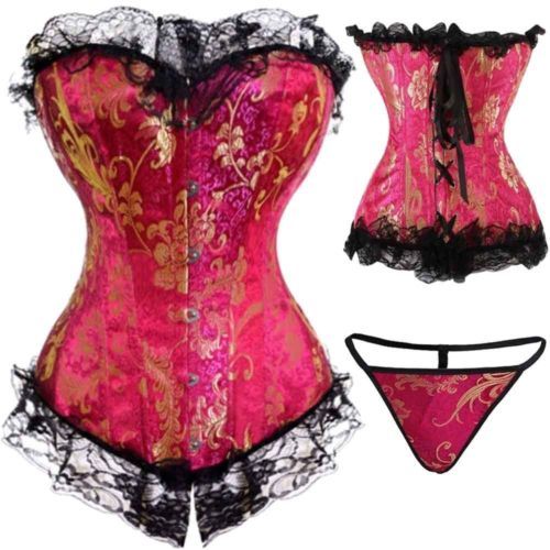 Neu sexy baskische Schnürung Dessous Damen Korsett Top Bustier Steampunk Gothic S-6X - Bild 31 von 39