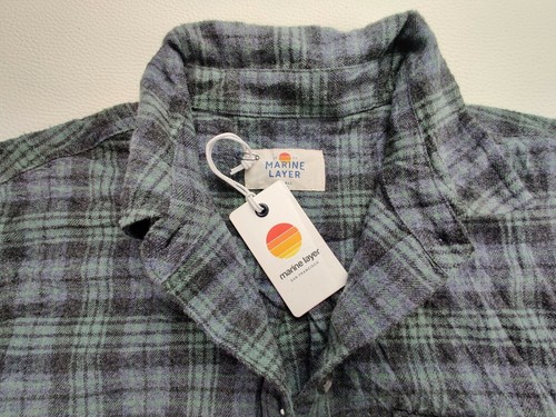 Camisa a Cuadros Capa Marina Para Mujer S Rubí Con Botones Desteñida Verde/Franela Profunda/Denim - Imagen 2 de 11