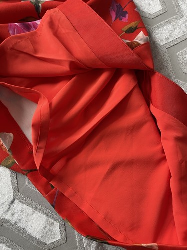 Ted Baker Galina Red Floral Dress Size 1 Women's Designer Cocktail - Picture 7 of 12