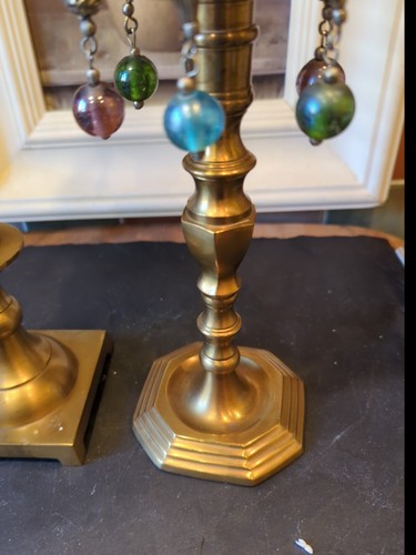 Kerzenständer aus Messing, mit Zusatzperlen Bobéch und Glashaltern Kerzenständer - Bild 5 von 13