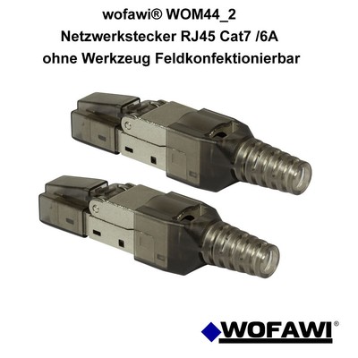 wofawi® 2x Netzwerk-Stecker RJ45 CAT 6A/7 ...