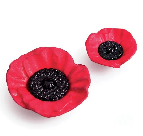 Poppy Buttons Red Two Hole or Shank 20mm 28mm 41mm Remembrance Day - Image 3 of 4