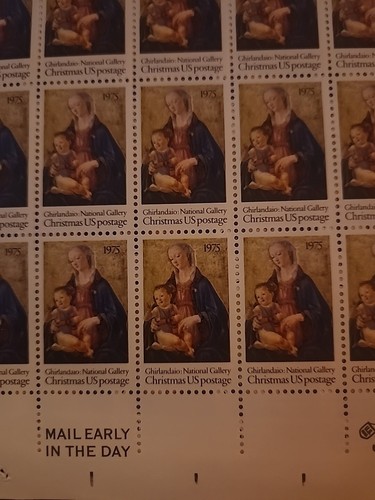 Christmas Stamp Madona and Child 1975 Ghirlandaio National Gallery 50 stamps 10c - Bild 4 von 5