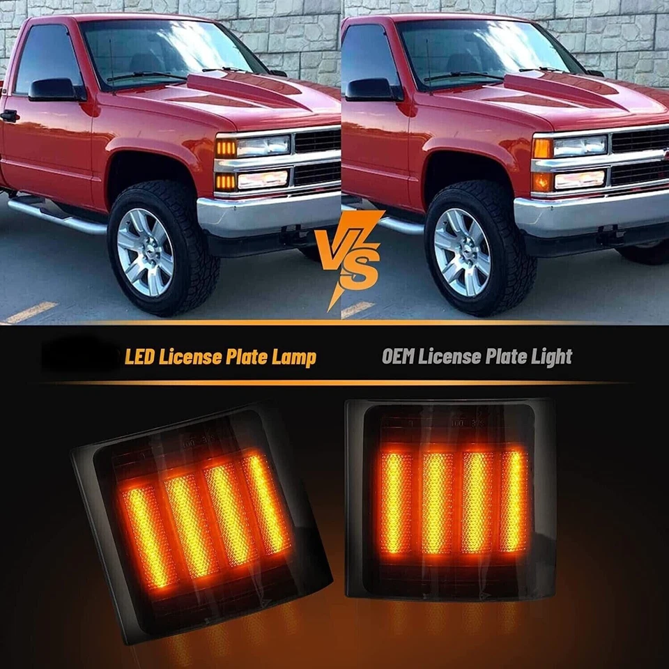 4PCS LED Front Corner Light Smoked Lens 1994-2000 for Chevy C/K C10 Pickup Truck - Image 2 of 4