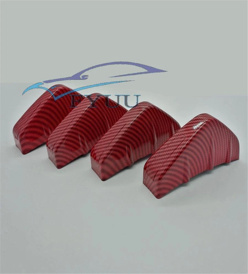 Difusor labial antiarañazos aletas de tiburón parachoques trasero coche aspecto fibra de carbono 4 piezas Foto 3 de 4