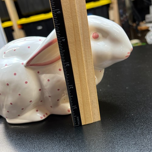 Tiffany & Co. Bunny Rabbit Bank White w/Pink Polka Dots -Hand Painted AUSTRIA - Picture 4 of 7