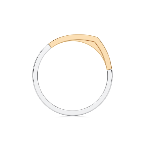 14k White & Yellow Gold Dual Tone VS1-G 0.24ct Round Cut Lab Grown Diamond Ring - Picture 6 of 11