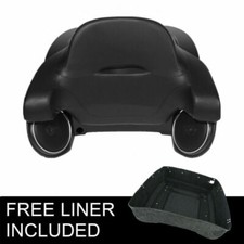 Matte Black King Tour Trunk Backrest Pad Speakers Fit For Harley Touring 2014-26
