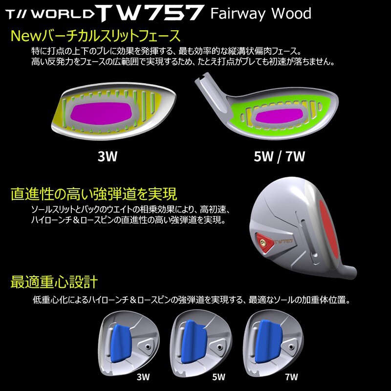 HONMA Tour World 22 TW757 Fairway Wood 3W Vizard Graphite