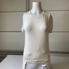 LYR BY SPLENDID Everywhere LYR Short Sleeve Tee Women's Size L Coconut