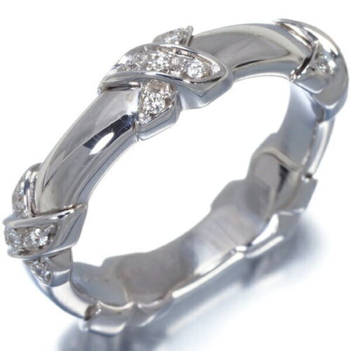 USED TIFFANY&Co. Ring Signature Cross Ring K18 white gold 5.8g 