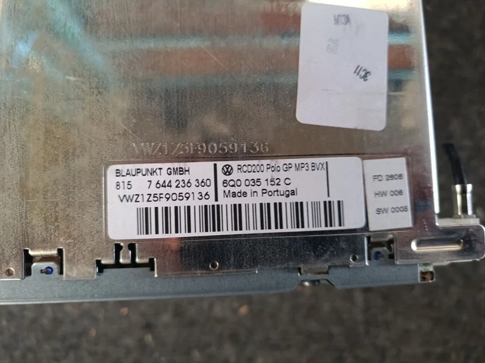 VW Polo 9N3 Autoradio Radio CD 6Q0035152C 7644236360 - Bild 4 von 4