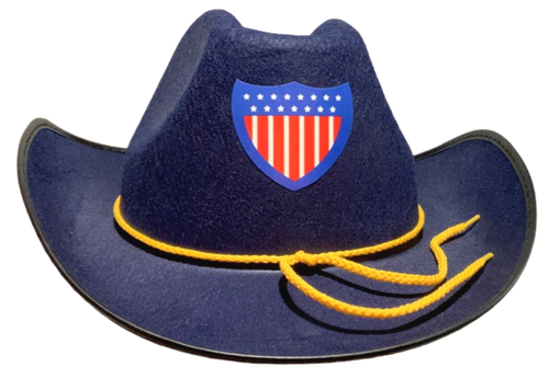 USA UNION OFFICER HAT Civil War North Military Blue Cowboy Adult Cavalry Army - Picture 9 of 10