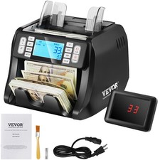 VEVOR Money Counter Machine USD & EUR Bill Counter w/UV MG Counterfeit Detection