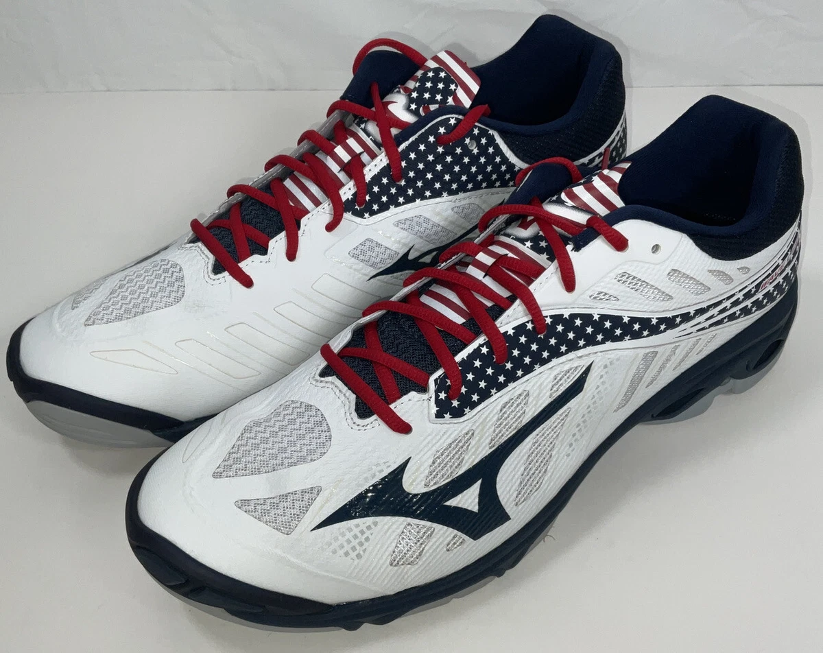 NIB Men s Mizuno Wave Lightning Z4 Red White Blue Volleyball