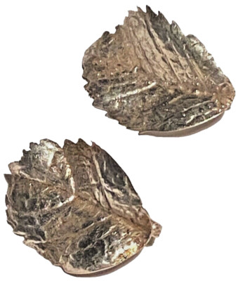 VINTAGE STERLING SILVER STUDIO ARTISAN LEAF FIGURE SCULPTURE CLIP EARRINGS 