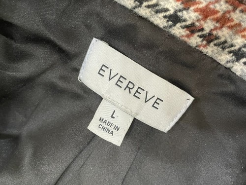 Evereve Bowden Blazer Suit Jacket Women's L Gray Houndstooth Elbow Patch 1Button - Picture 7 of 9