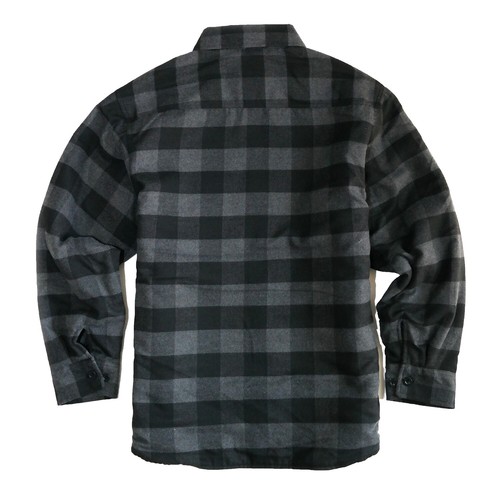 Chaqueta informal de franela a cuadros YAGO para hombre gris/negra A3B (S-5XL) - Imagen 2 de 8