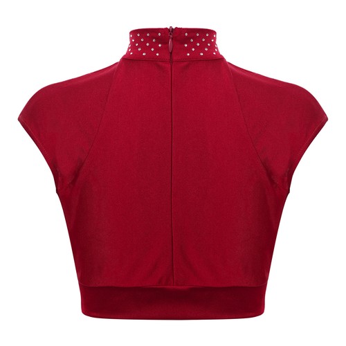 Kids Girls Vest Ballet Shirts Fashion Dancewear Activewear Crop Top Competition - Picture 12 of 61