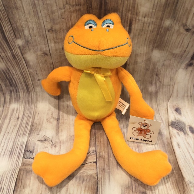 Plush Appeal Stuffed Animal FROG 12” New Orleans Mardi Gras Orange