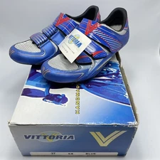 Vittoria Cycling Shoes 37 / 5.5 CX Road & MBT Blue Handmade in Italy New in Box