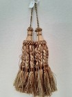 Pair World Market Tassels Curtains Drapes Gold Coin Color w Fringe 10" Long New