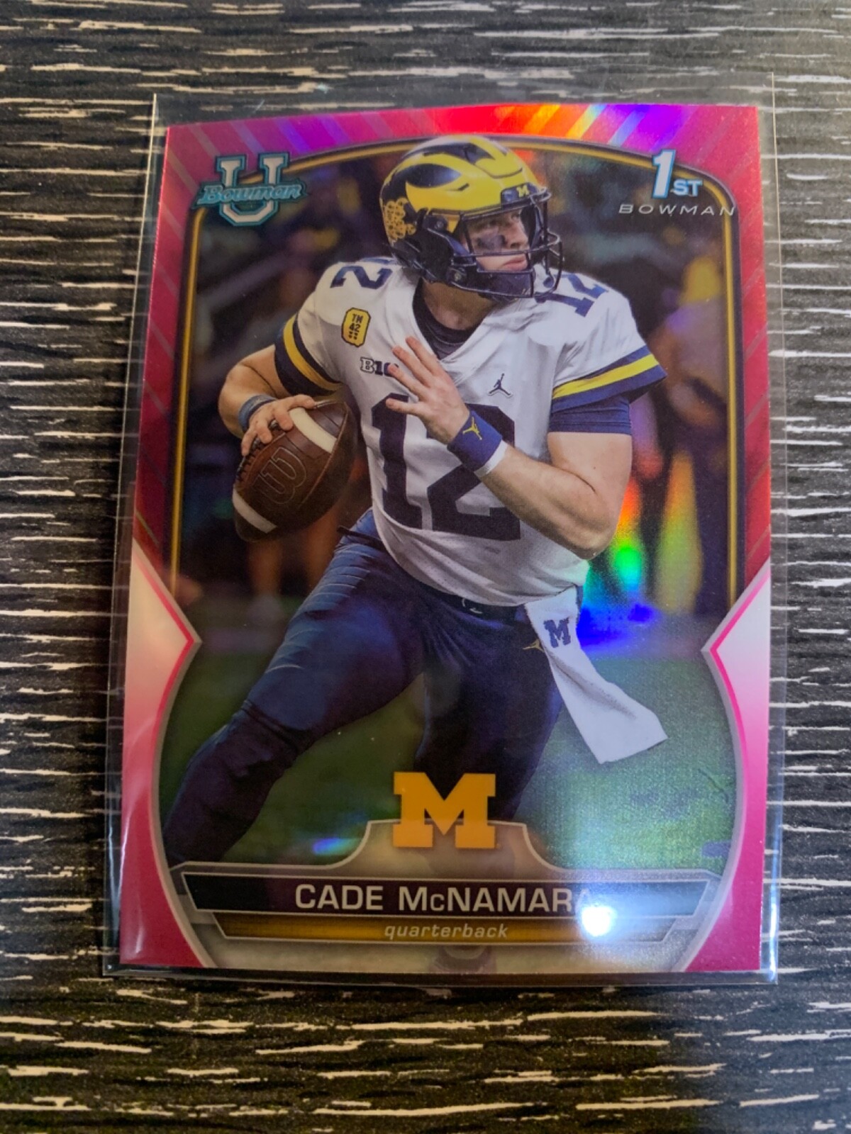 2022 Bowman Chrome U #99 PINK Refractor Cade McNamara Michigan Wolverines 5BE
